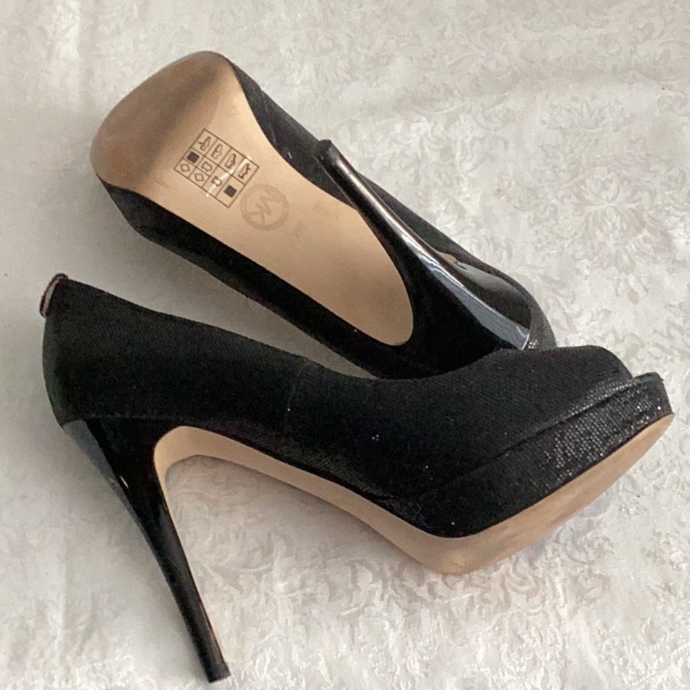Michael Kors Black Open-Toe High Heel Pumps - Picture 5 of 9
